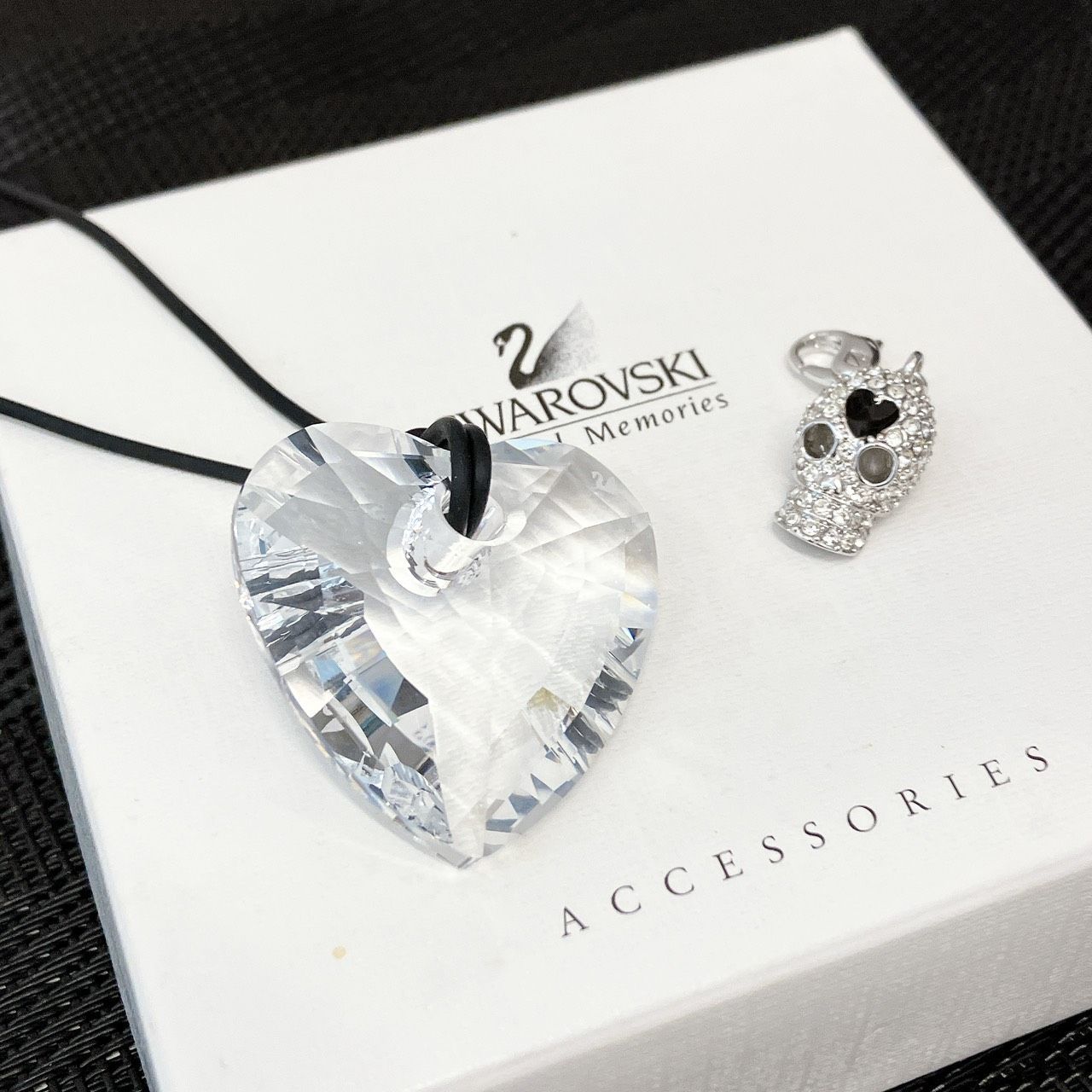 2点セット【美品】スワロフスキー SWAROVSKI ネックレス ハート型 