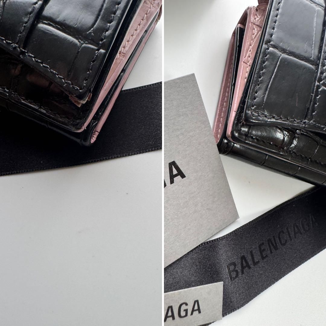 美品】 525 BALENSIAGA バレンシアガ 3つ折り財布 クロコ - メルカリ