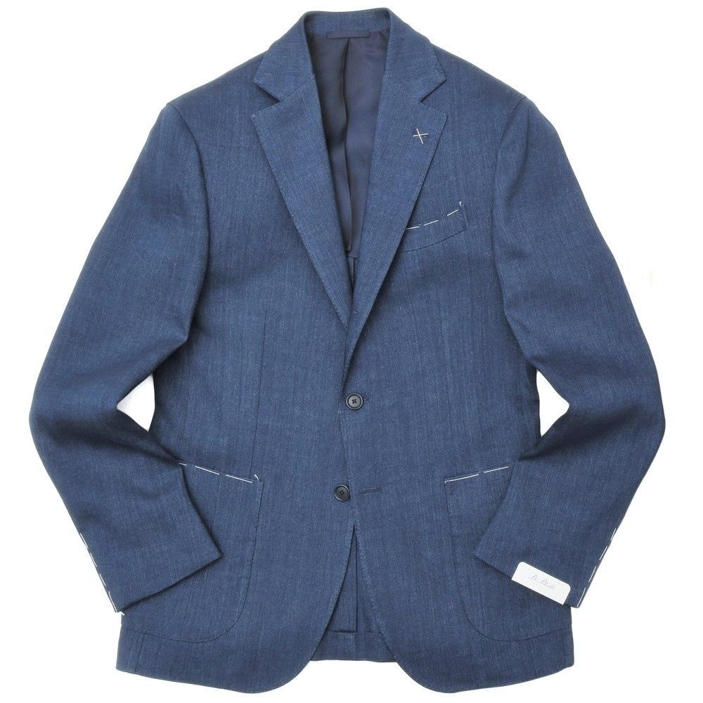 De Petrillo デペトリロ　リネン　テーラードジャケット　ネイビー　46 40%OFF】44サイズ ネイビー De Petrillo（デ ペトリロ） リネン