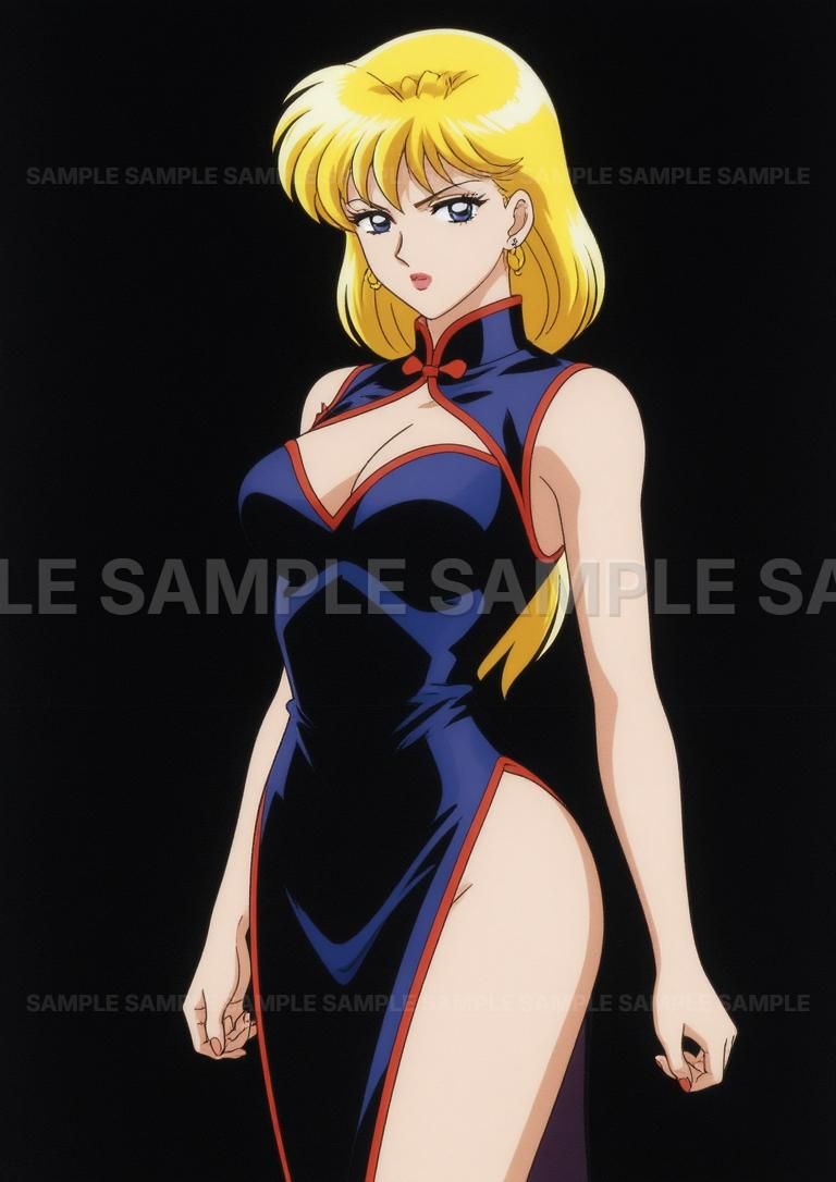 AIアート】【艶やかチャイナドレス】ブロンド美女 アニメキャラ