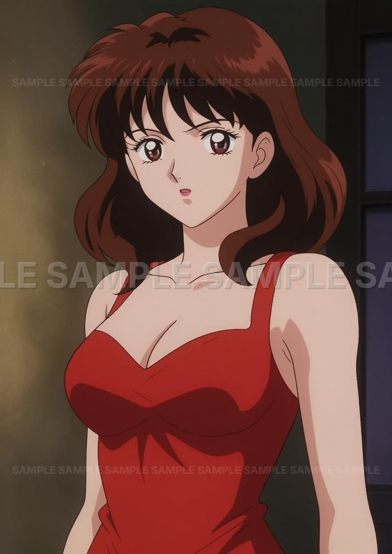 AIアート】【妖艶な魅力】赤ドレスに包まれた魅惑の表情 アニメ美少女