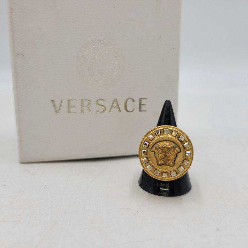 【中古品】 VERSACE ヴェルサーチ MEDUSA MOTIF RING メデューサ モチーフ リング イタリア製 指輪 アクセサリー 【192-260710-ay-10-izu】