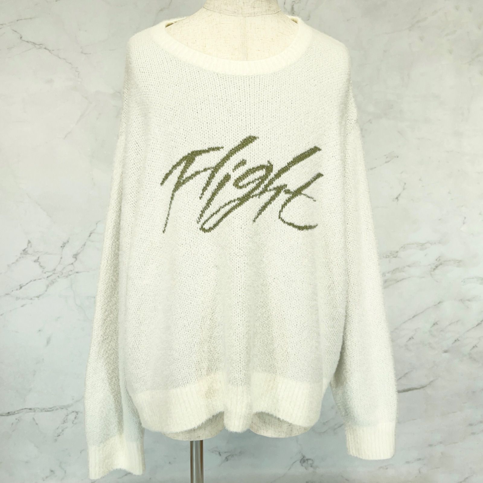 AIR JODAN エアジョーダン　Flight Heritage Crop Sweater フライト　ヘリテージ　クロップ　セーター　ニット　アクリル　ナイロン　ポリウレタン　ホワイト　白　クルーネック　プルオーバー　メンズ　3XLサイズ