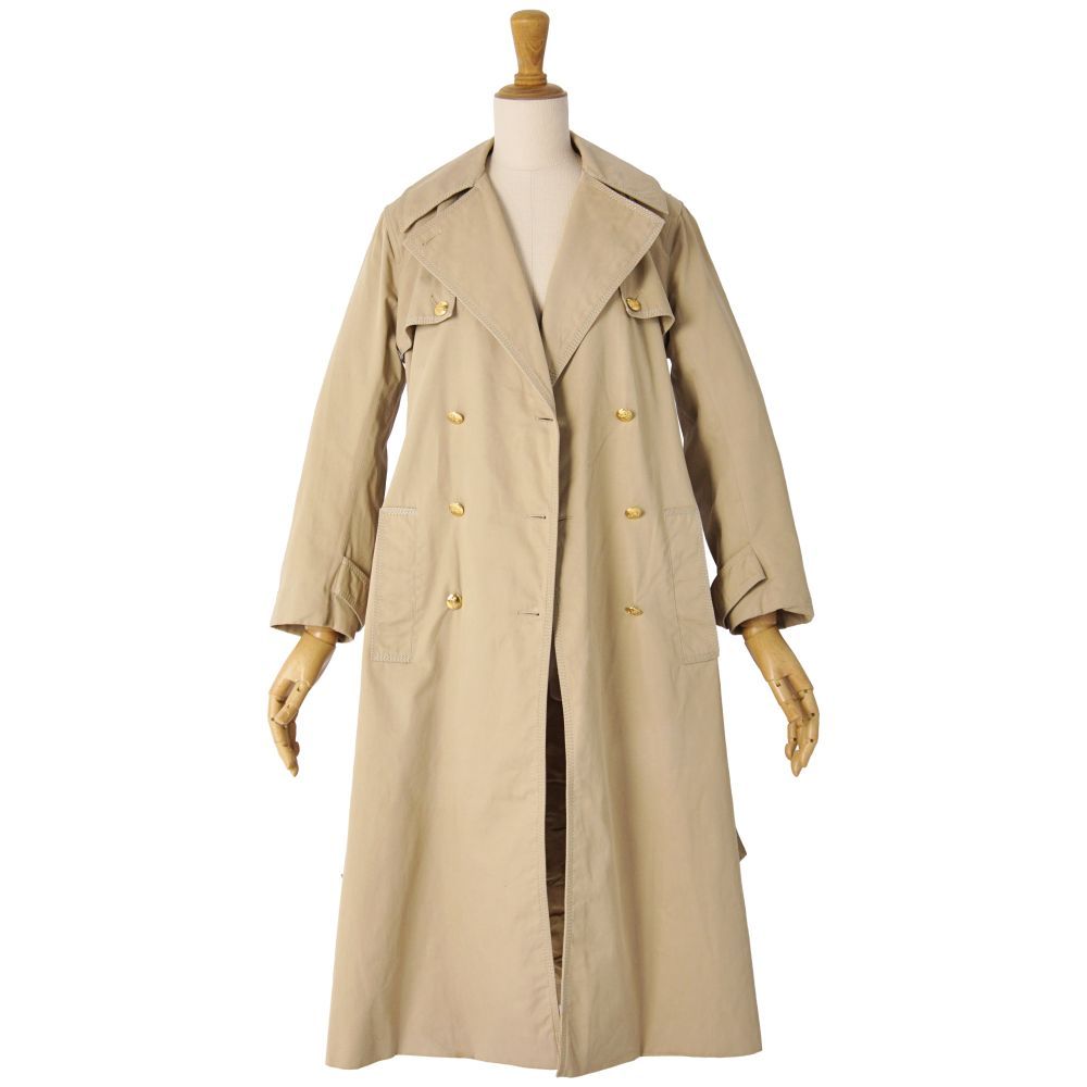 美品　セリーヌ　トレンチコート　馬車金具　金ボタン　ベルト　ベージュ　M相当 Vintage セリーヌ CELINE コート トレンチコート 馬車ボタン コッ