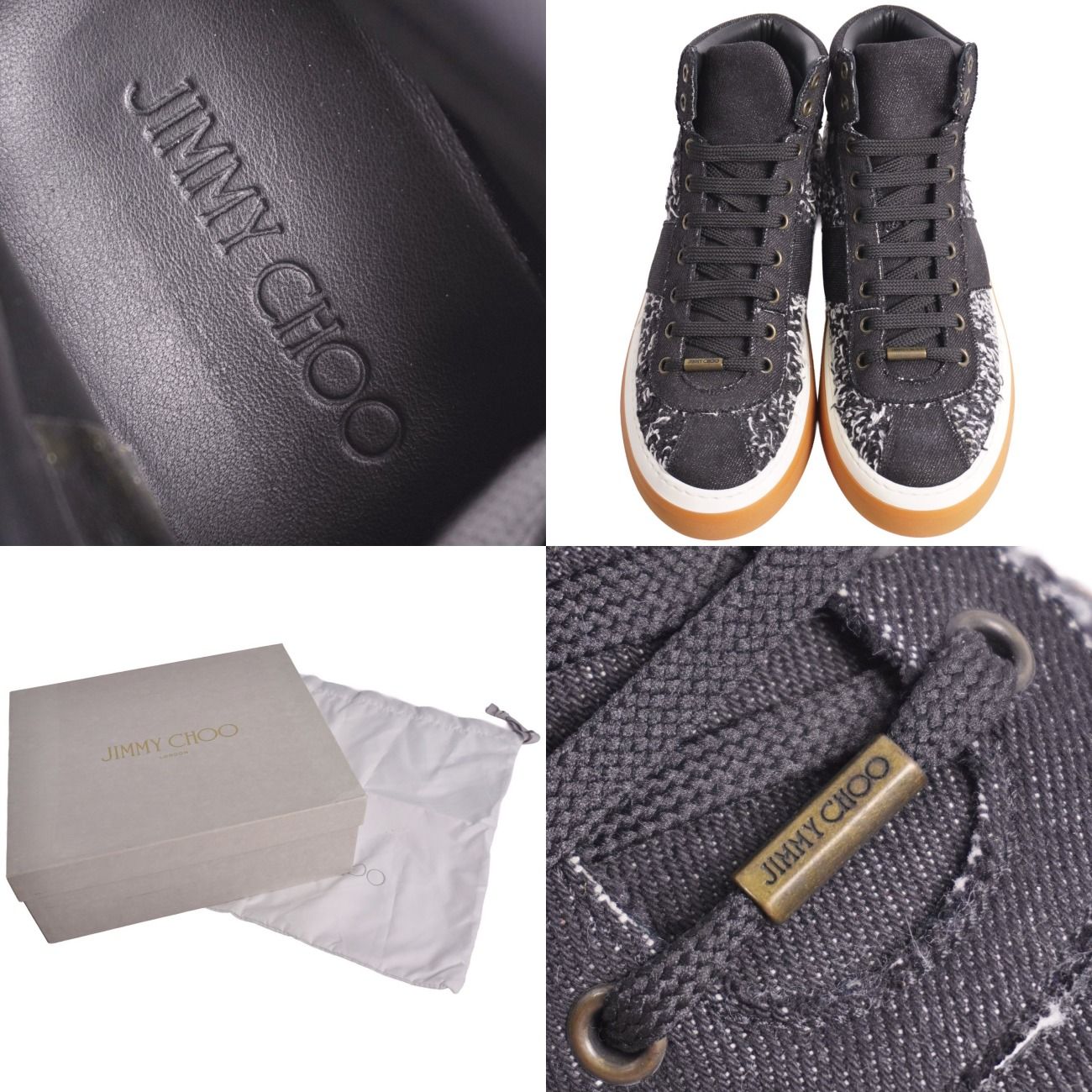 未使用 ジミーチュウ JIMMY CHOO スニーカー ハイカット レースアップ