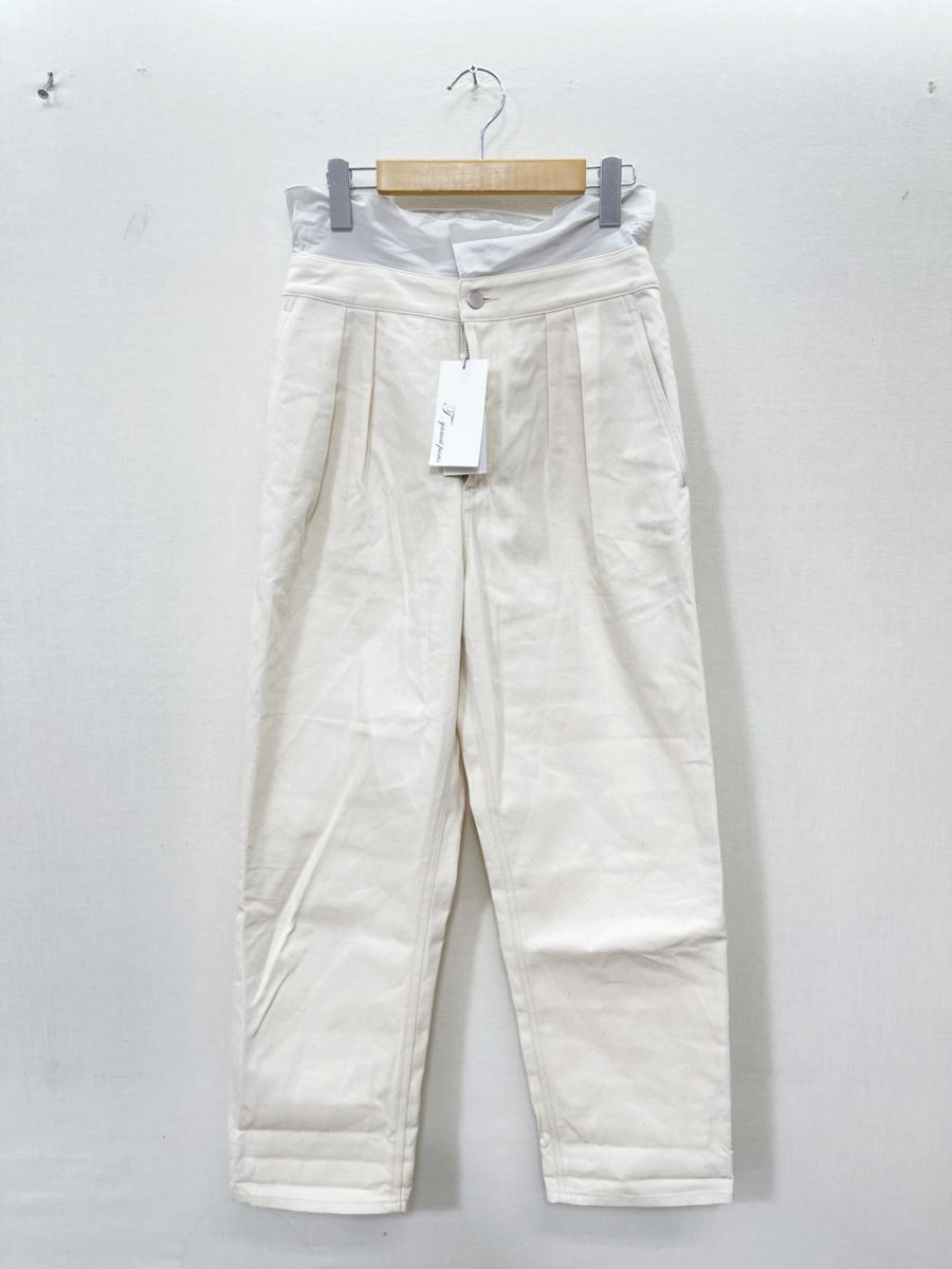 美品 t.yamai paris ティヤマイパリ ワイド デニムパンツ size1/M相当/クリーム ■■◎レディース