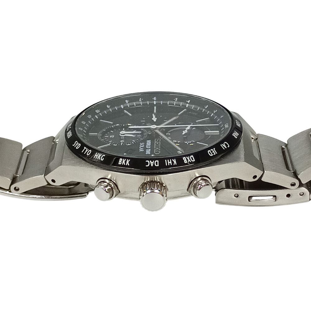 SEIKO セイコー V195-0AE0 クロノグラフ ワールドタイム ソーラー