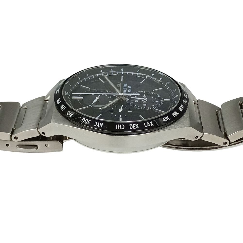 SEIKO セイコー V195-0AE0 クロノグラフ ワールドタイム ソーラー