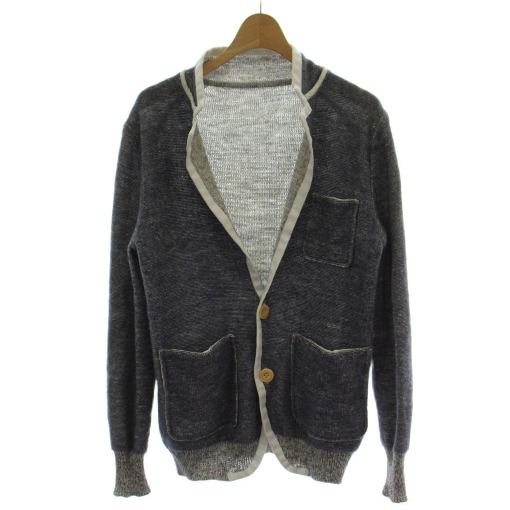 サカイ sacai 11AW ラミーウール2Bニットジャケット カーディガン 2 紺 グレー 長袖 10-00056M /GG1■GY50