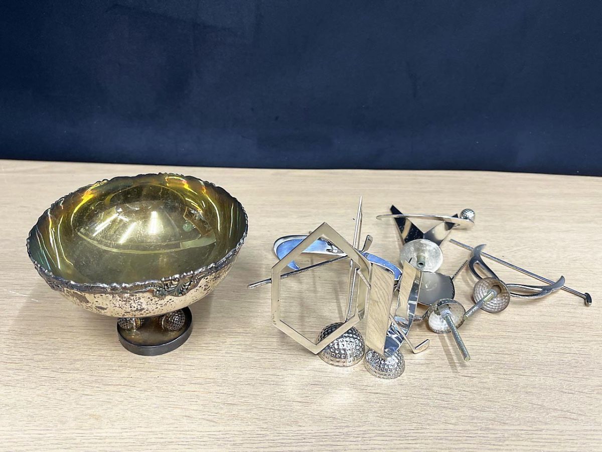 ノーブランド SV トロフィー パーツ SILVER刻印 銀製 344.5g ★