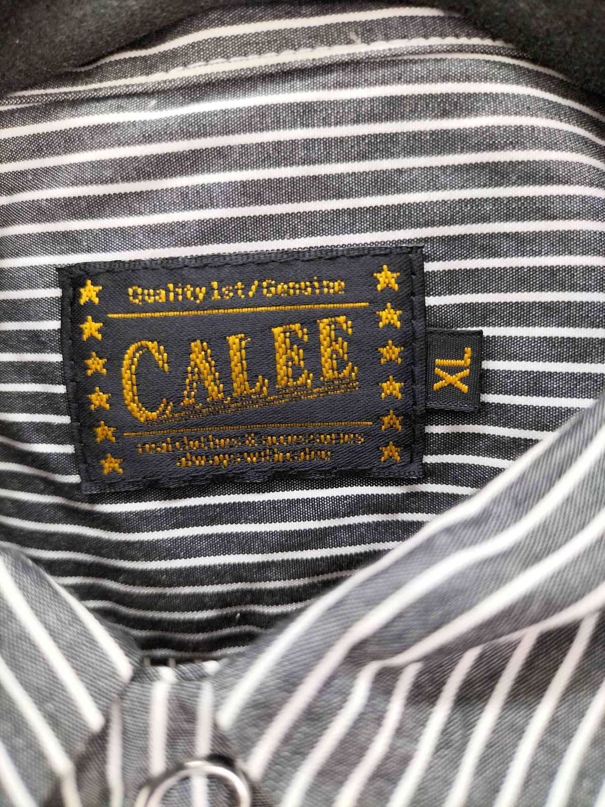 キャリー CALEE チェーンステッチ ストライプ ワークシャツ メンズ JPN