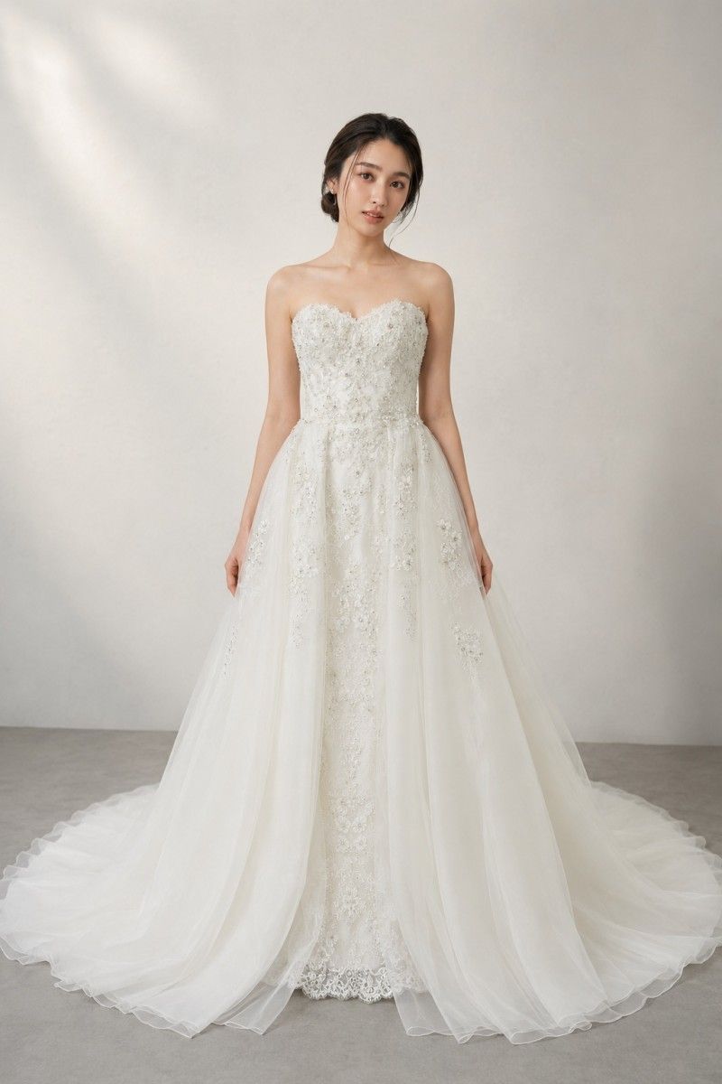PRONOVIAS プロノビアス ABRIL Aライン ウェディングドレス ホワイト