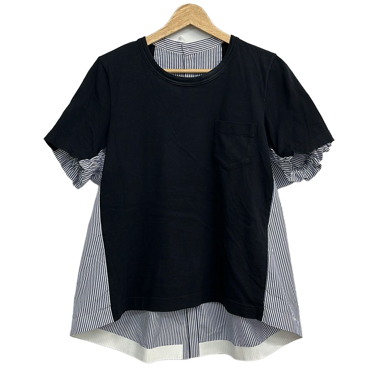 【美品】sacai トップス　インナー付き　夏 サイズ2（Ｍ） Sacai(サカイ) チュニック サイズ2 M レディース美品 - SCW-087 ダーク