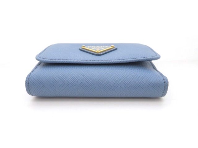 PRADA サフィアーノ 三つ折り財布 ライトブルー PRADA プラダ 三つ折り財布 サフィアーノ ライトブルー【中古】【473