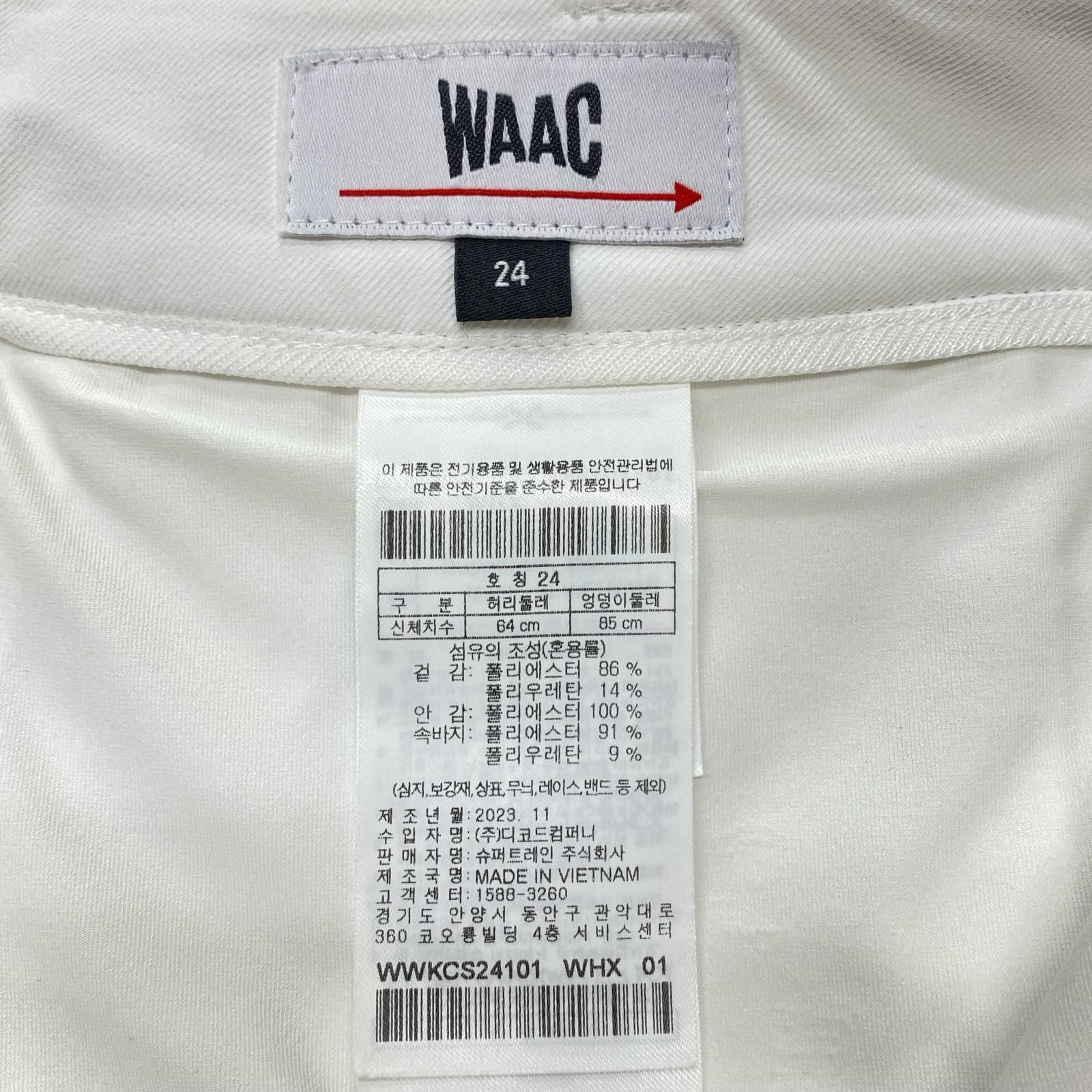 中古 レディース ワック WAAC スカート 64cm 白 プリーツ レイヤード