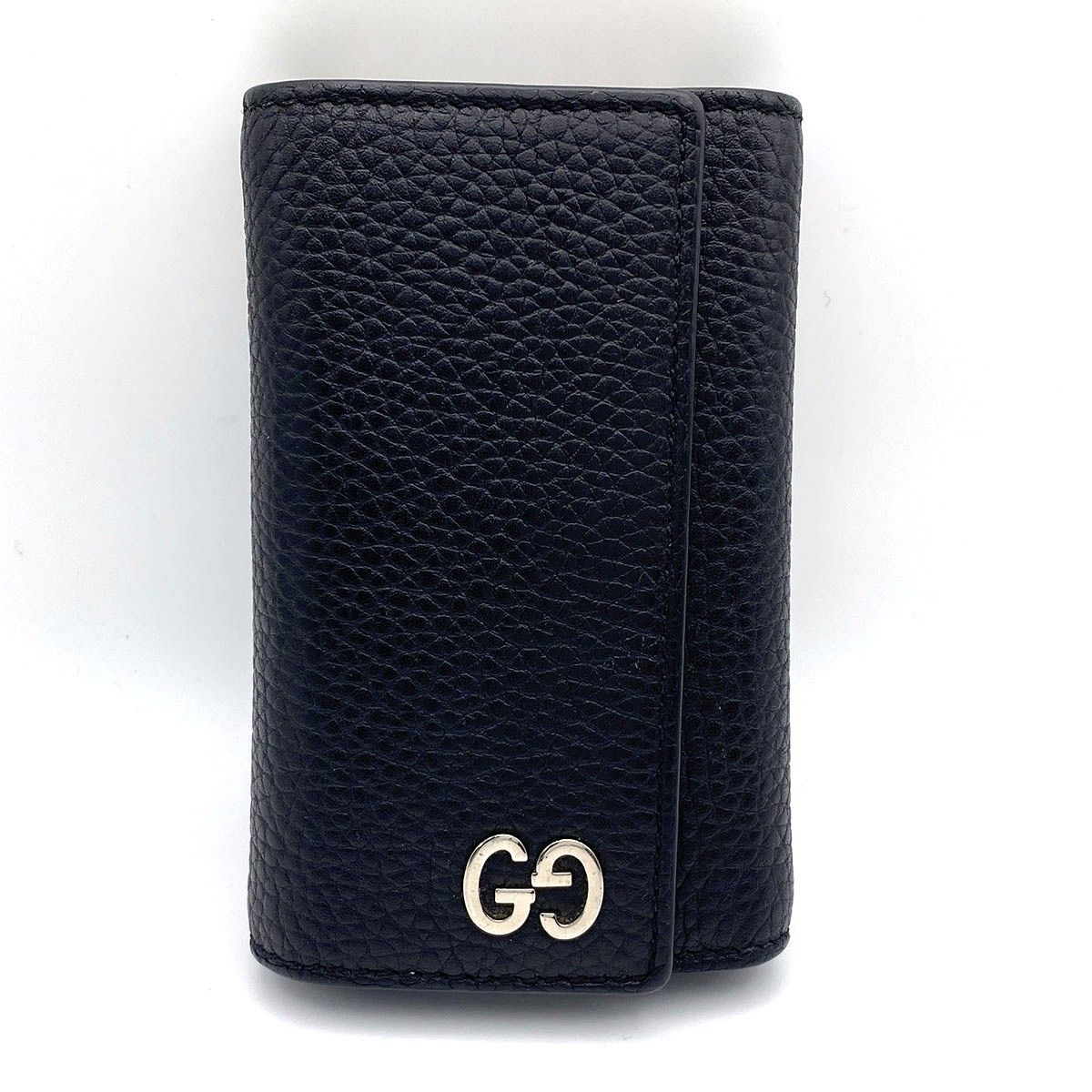 GUCCI グッチ GGメタル レザー キーケース キーケース 473924 メンズ レザー ブラック 中古