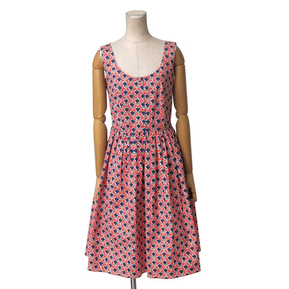 □美品□PRADA プラダ ワンピース サイズ38 ノースリーブ フレアワンピ