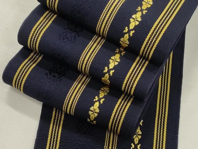 平和屋着物○男性 本場筑前博多織 角帯 献上 証紙付き 正絹 逸品