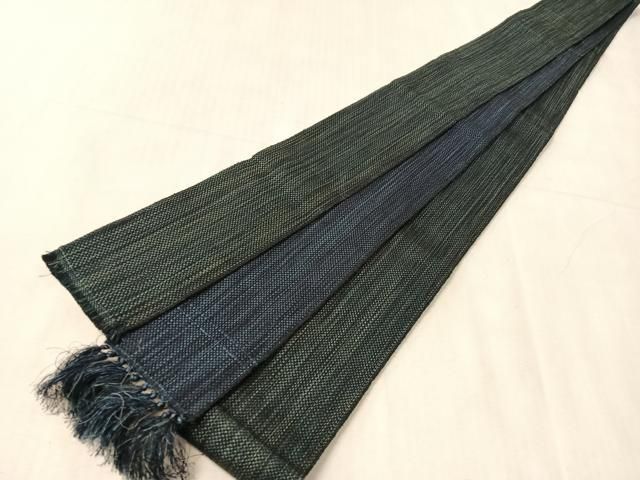 平和屋着物●男性　本場筑前博多織　両面　角帯　雨縞　正絹　逸品　CABJ7272vp