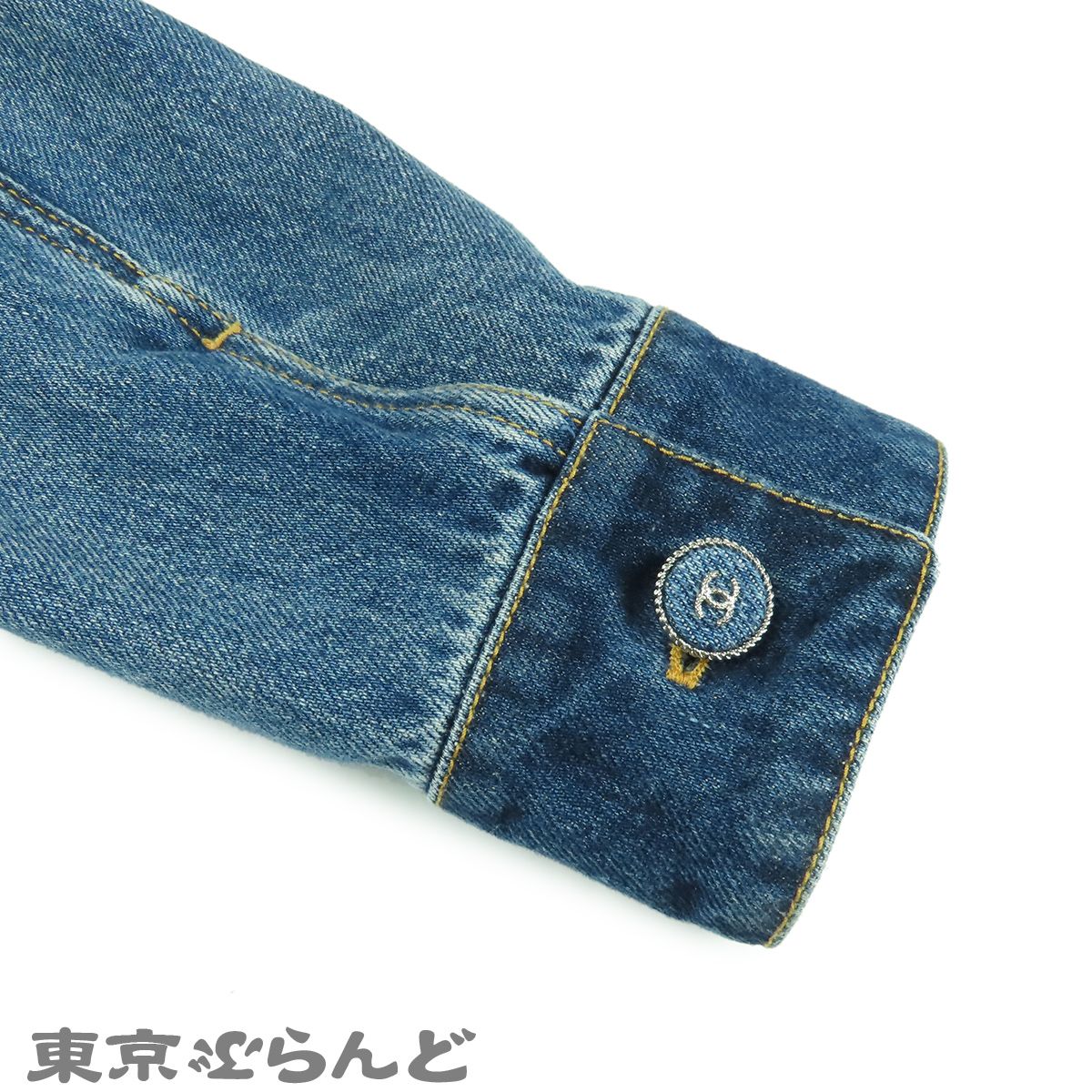 シャネル CHANEL ノーカラー ジャケット P78108V70196 ブルー コットン