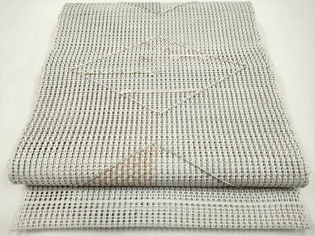 平和屋着物＊夏物　八寸名古屋帯　羅　菱文　金銀糸　正絹　逸品　CABJ5975tx