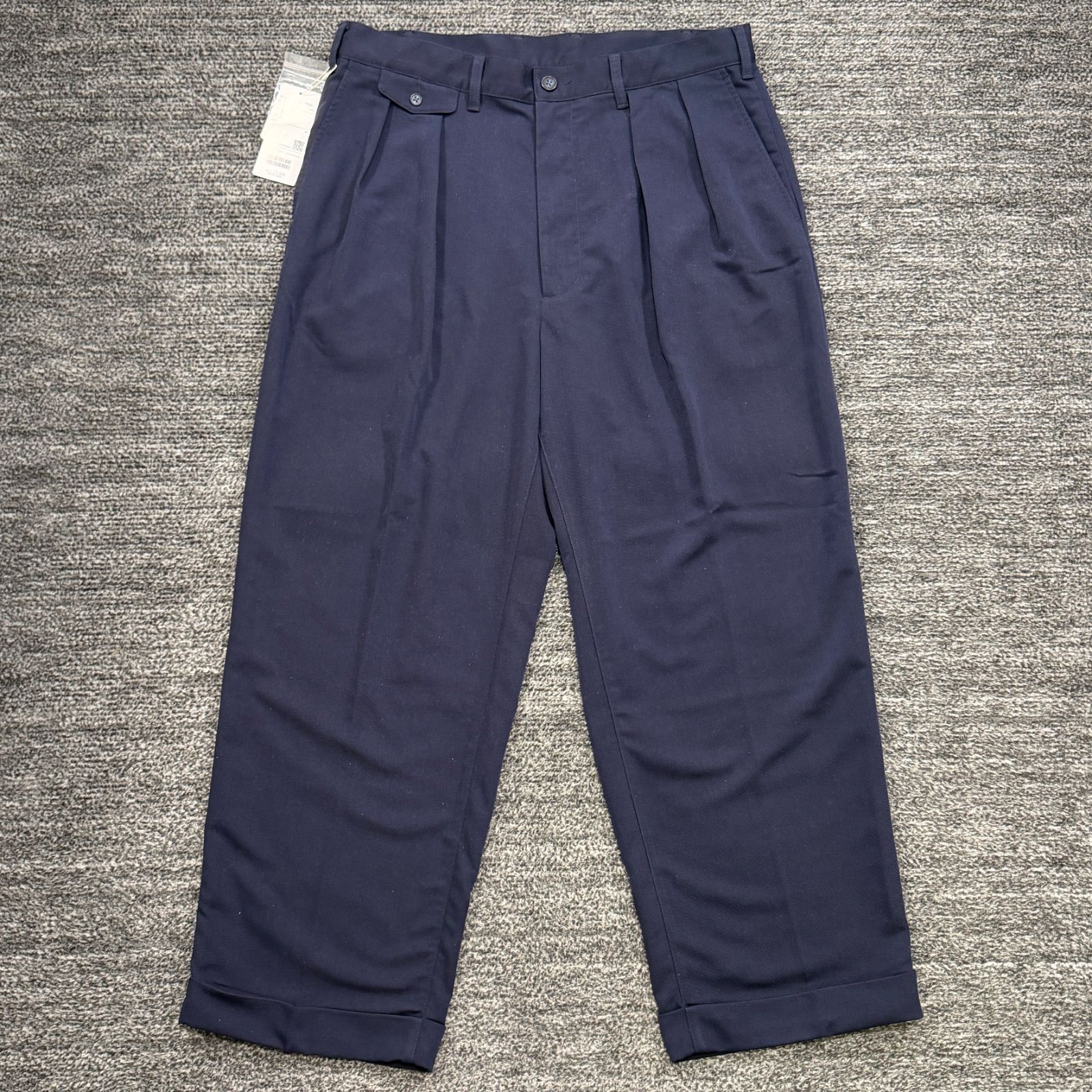 BEAMS 2タック スラックス パンツ NAVY XL ビームス ネイビー