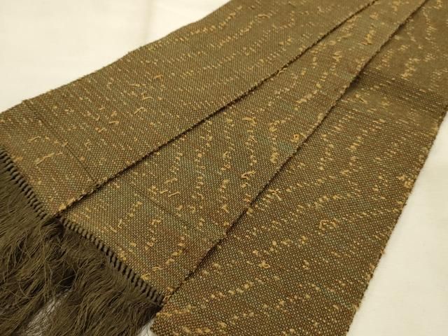 平和屋着物●男性　角帯　ひげ紬　霞文　正絹　逸品　AABJ7461sx