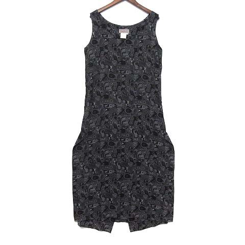 ヨウジヤマモト YOHJI YAMAMOTO FEMME シアー 総柄 ワンピース ノースリーブ サイドスリット S グレー 1996SS 90s FF-D86-583