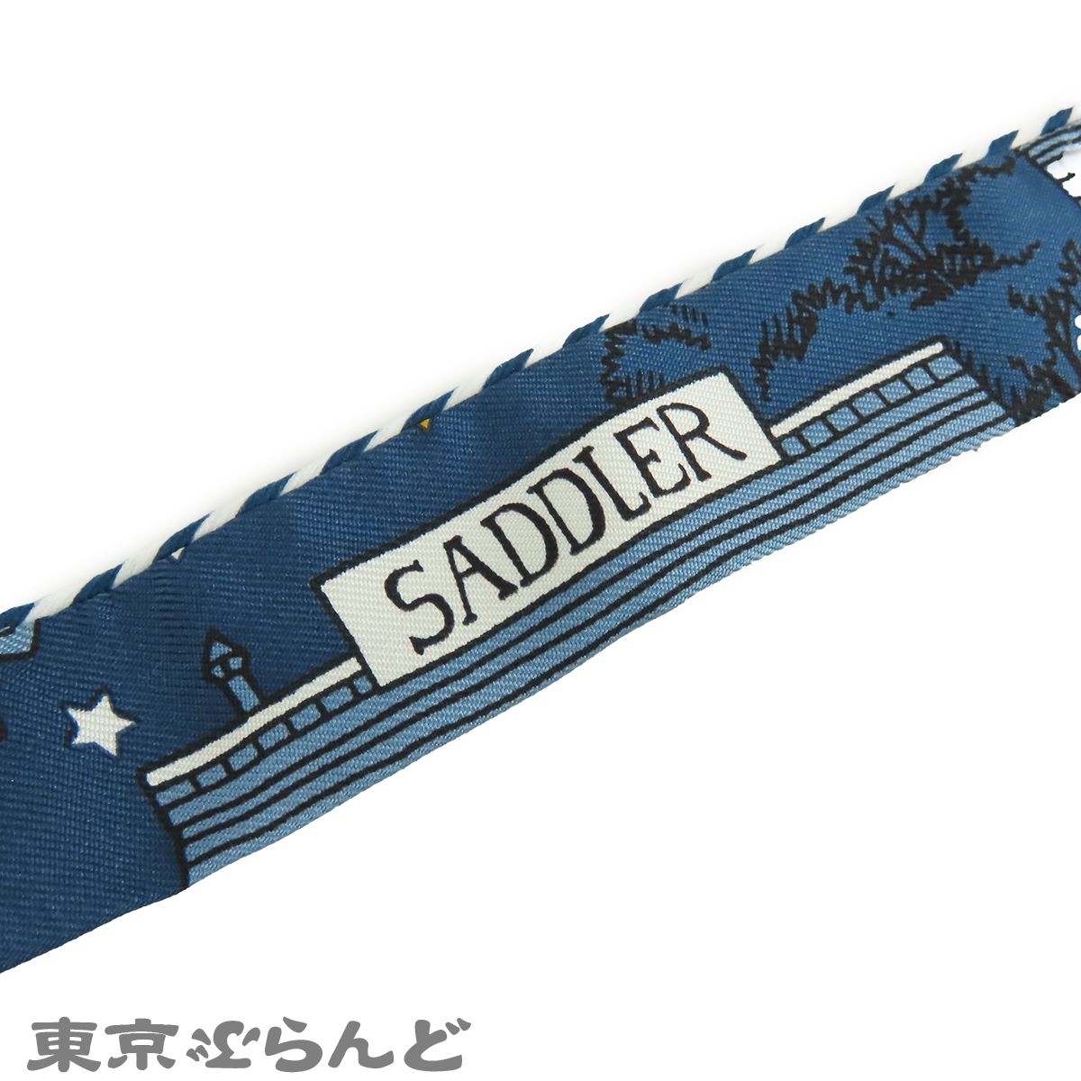 エルメス HERMES ツイリー ドール ブルーアルドワーズxジョーヌ シルク