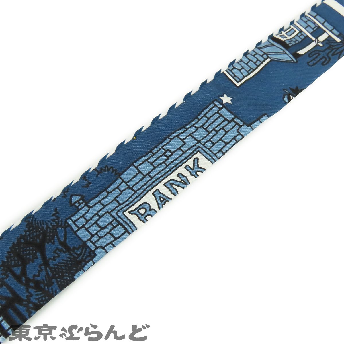 エルメス HERMES ツイリー ドール ブルーアルドワーズxジョーヌ シルク