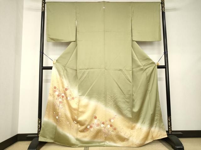 平和屋着物●豪華色留袖 草花文 暈し染め 金彩 正絹 逸品 AABJ5783ck