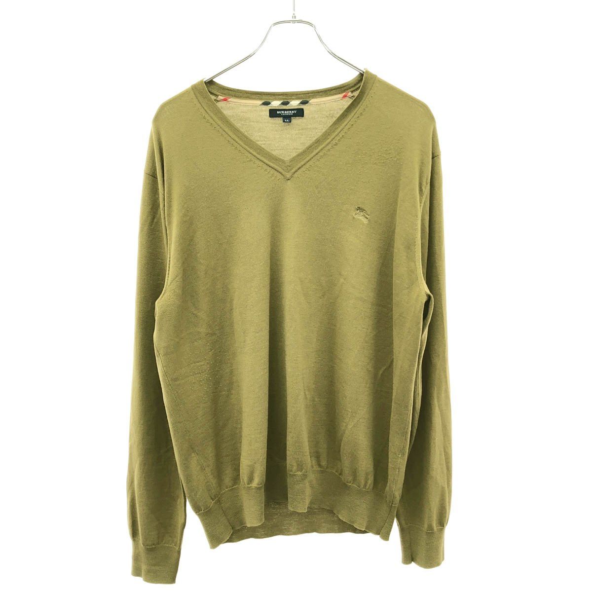 BURBERRY LONDON バーバリーロンドン Vネックニットセーター BBT12-311-73 グリーン系 LL