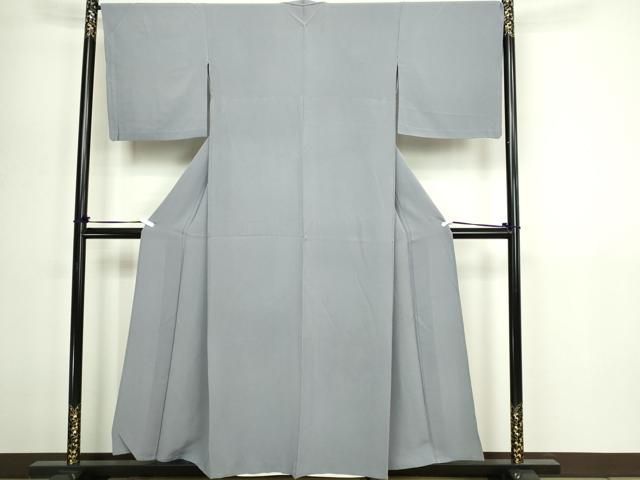 色無地平和屋着物▽上質な色無地 単衣 桔梗鼠色 正絹 逸品 DABG9611sf