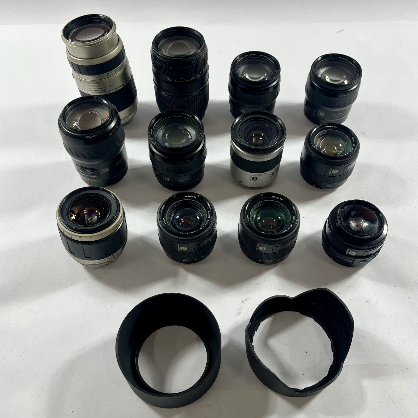 ★ 一眼レフ カメラ用レンズ 他 計14点 まとめ商品 Minolta ミノルタ Tamron タムロン レンズフード など 動作未確認 ジャンク品
