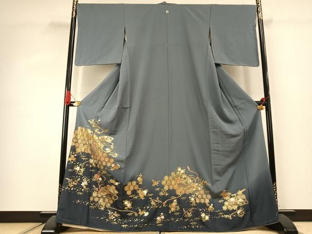 平和屋着物●豪華色留袖　扇面花文　暈し染め　金彩　正絹　逸品　AABJ4251fy