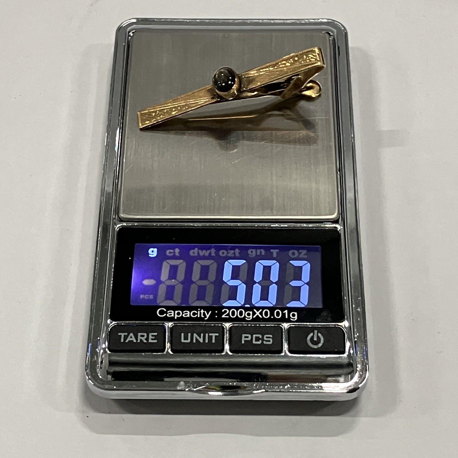 ☆ 18K刻印 18金 ゴールド ネクタイピン ビジネス オフィス 石付き
