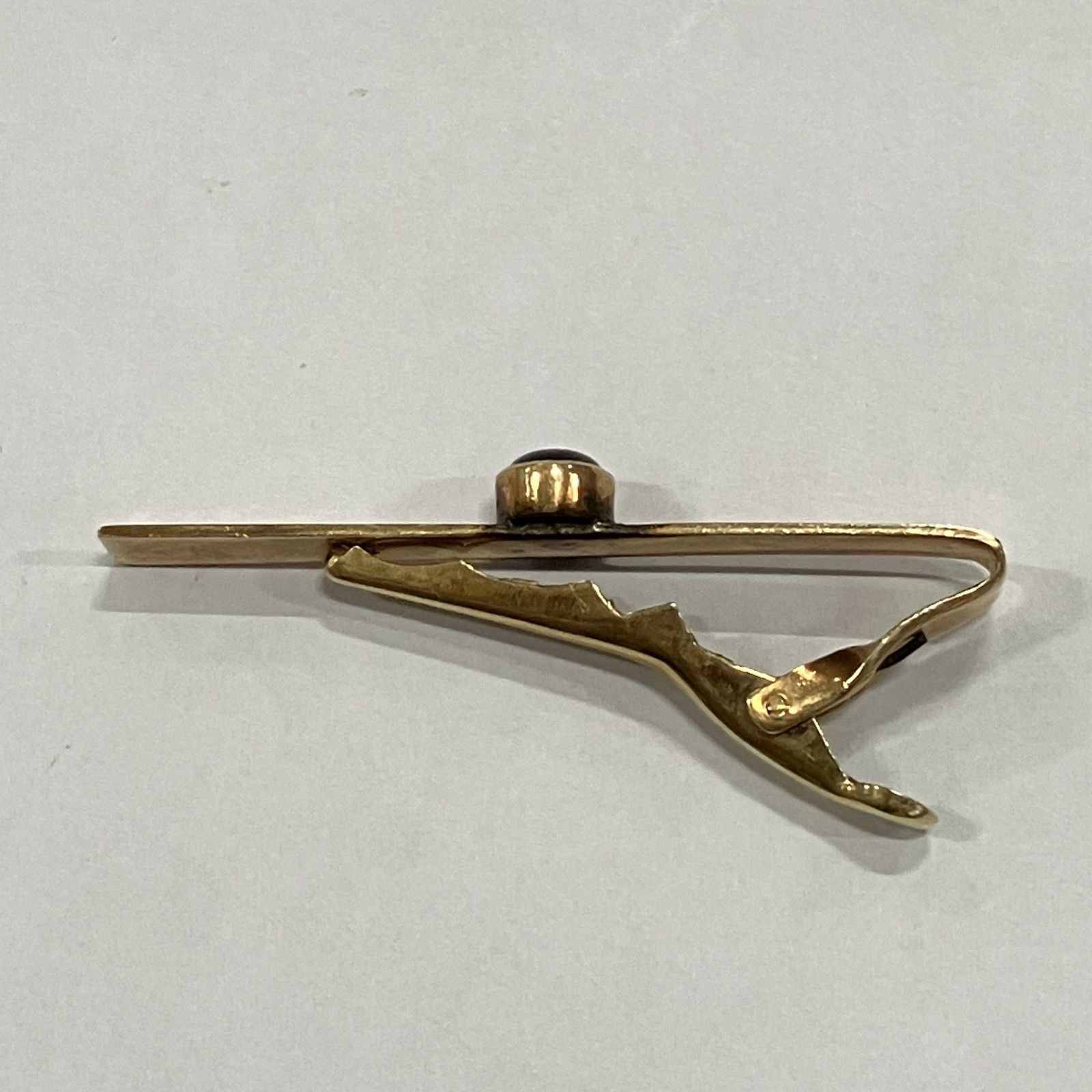 ☆ 18K刻印 18金 ゴールド ネクタイピン ビジネス オフィス 石付き