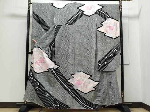 平和屋着物●豪華振袖　絞り　刺繍　草花文　金銀糸　やまと誂製　正絹　逸品　CABI1210th