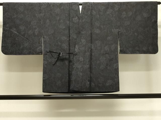 平和屋着物＃結城紬　道中着　蔦の葉文　正絹　逸品　未使用　CABH7072in