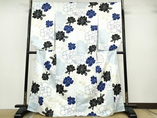 平和屋着物●小振袖　二尺袖　舞桜文　洗える着物　未使用　CABH9695ut