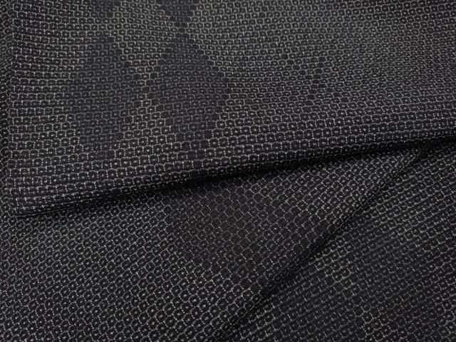 平和屋着物●本塩沢　110亀甲　菱間道　やまと誂製　正絹　逸品　CABH9710ut