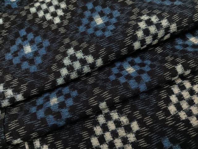 平和屋着物●久留米絣　単衣　菱文　綿　逸品　AABJ6326ph