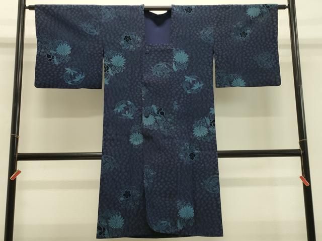 平和屋着物＃道行コート　輪奈織　草花丸文　ロング丈　正絹　逸品　CABH7063in