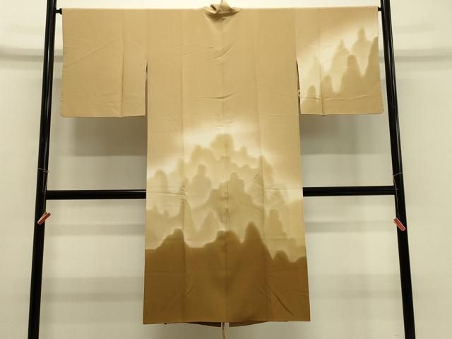 平和屋着物＃ユネスコ世界遺産表現作家 白川丈山　道中着　遠山文　暈し染め　ロング丈　正絹　逸品　CABH7067in