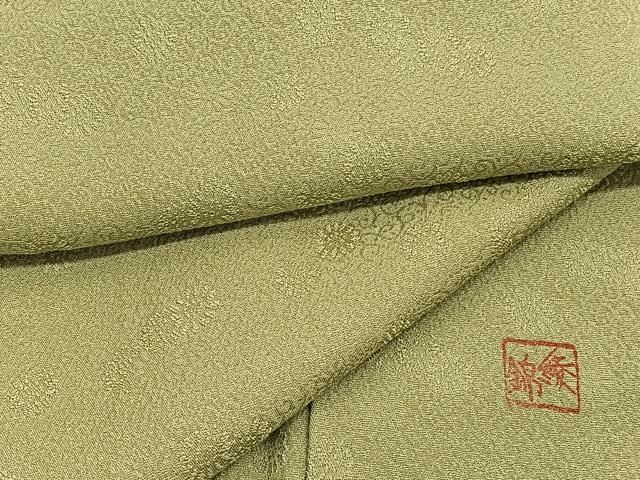 平和屋着物●上質な色無地　作家物　花唐草地紋　木蘭色　正絹　逸品　BAAX2856hv 27,885円