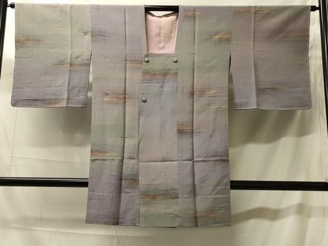 平和屋着物＃染色家 岩浅公展　道行コート　単衣　霞文　野産ぜんまい　暈し染め　反端付き　ロング丈　正絹　逸品　未使用　CABH7029in