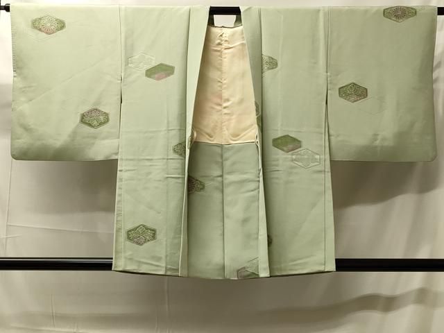 平和屋着物＃羽織　地紋起こし　亀甲草花文　正絹　逸品　CABH7035in