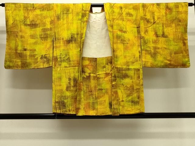 平和屋着物＃羽織　格子　枝花地紋　暈し染め　正絹　逸品　未使用　CABH7039in