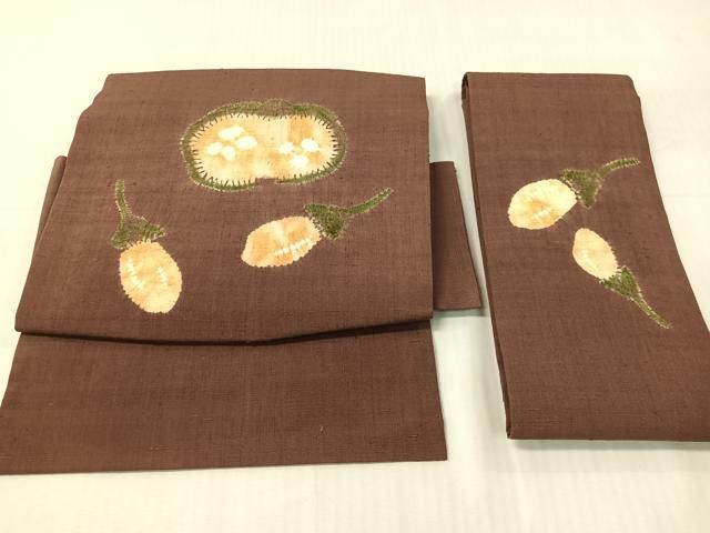平和屋着物●つけ帯　紬地　絞り　成り物　正絹　逸品　CABI4036vp