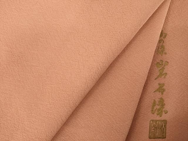 平和屋着物●上質な色無地　作家物　真朱色　正絹　逸品　未使用　AABJ4983ck